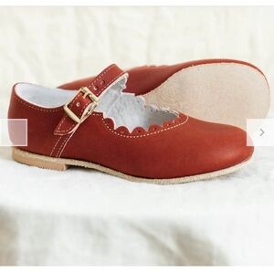 Zimmermann Scalloped Mary Jane Kids Shoes - Red